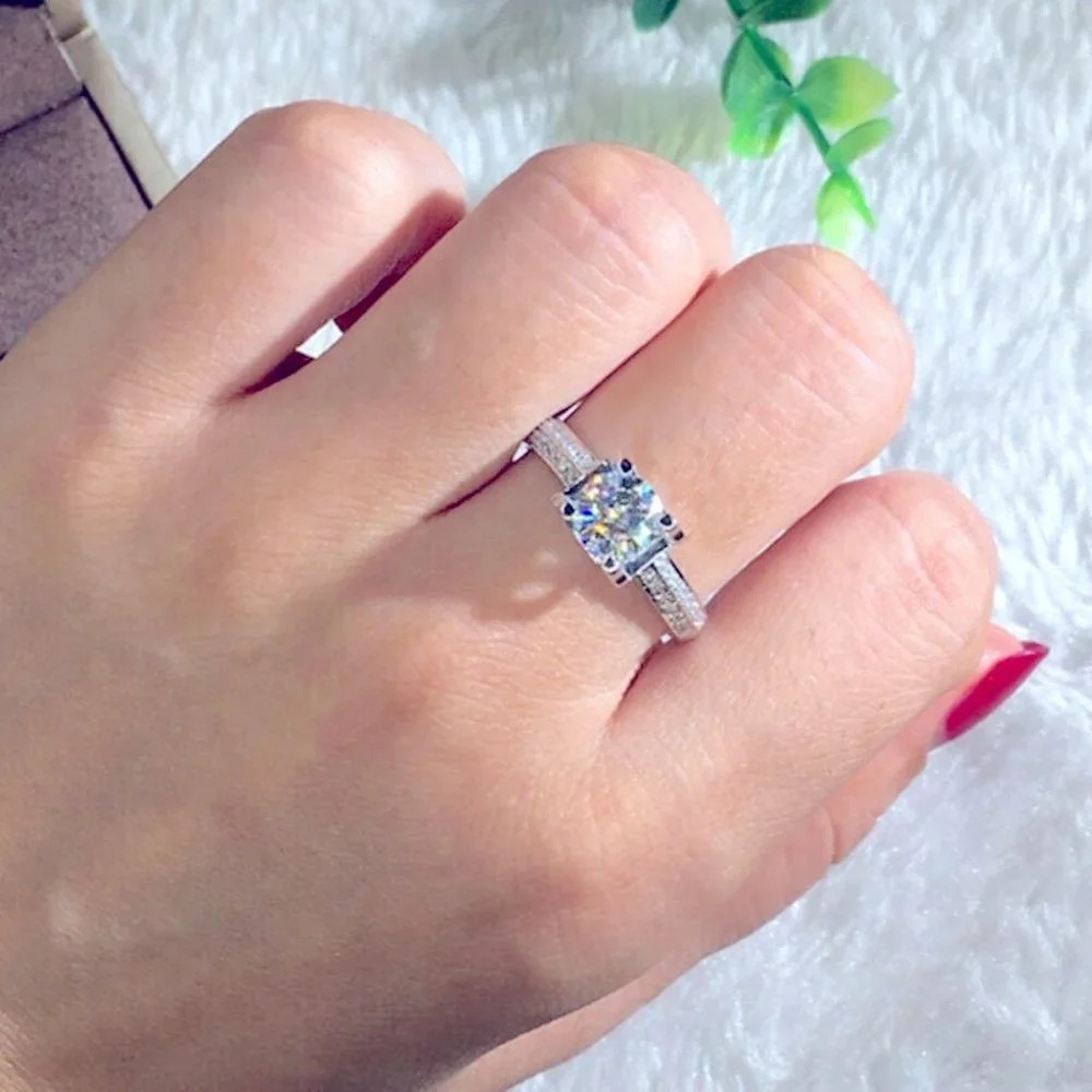 Gorgeous 14K White Gold Over 925 Silver 2ct Diamond Ring